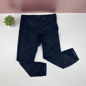 Old Navy Active Black Gray Geometric Chevron Workout Athletic Leggings Medium